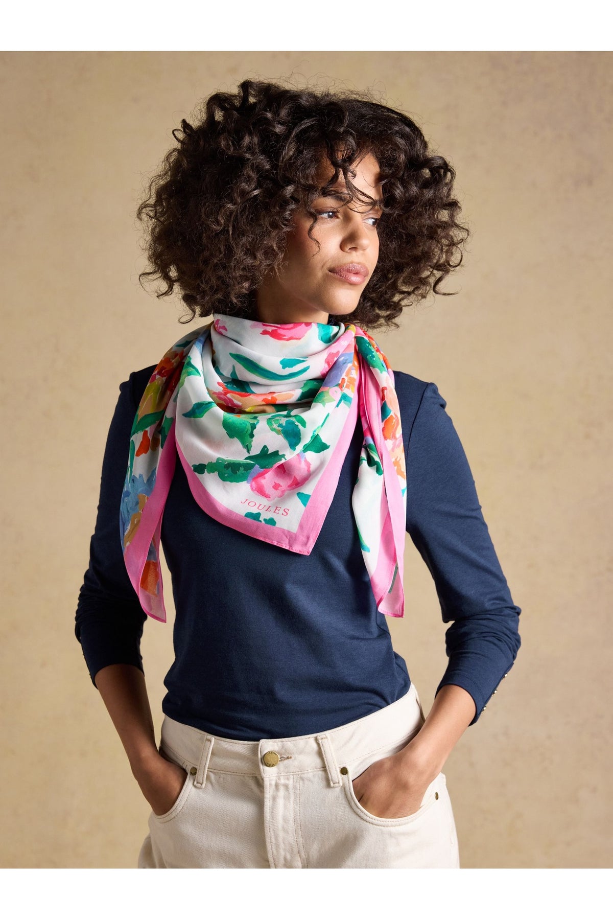 H17721 Middleton Scarf – Multi Floral - view 2, Shop Joules at Dotique