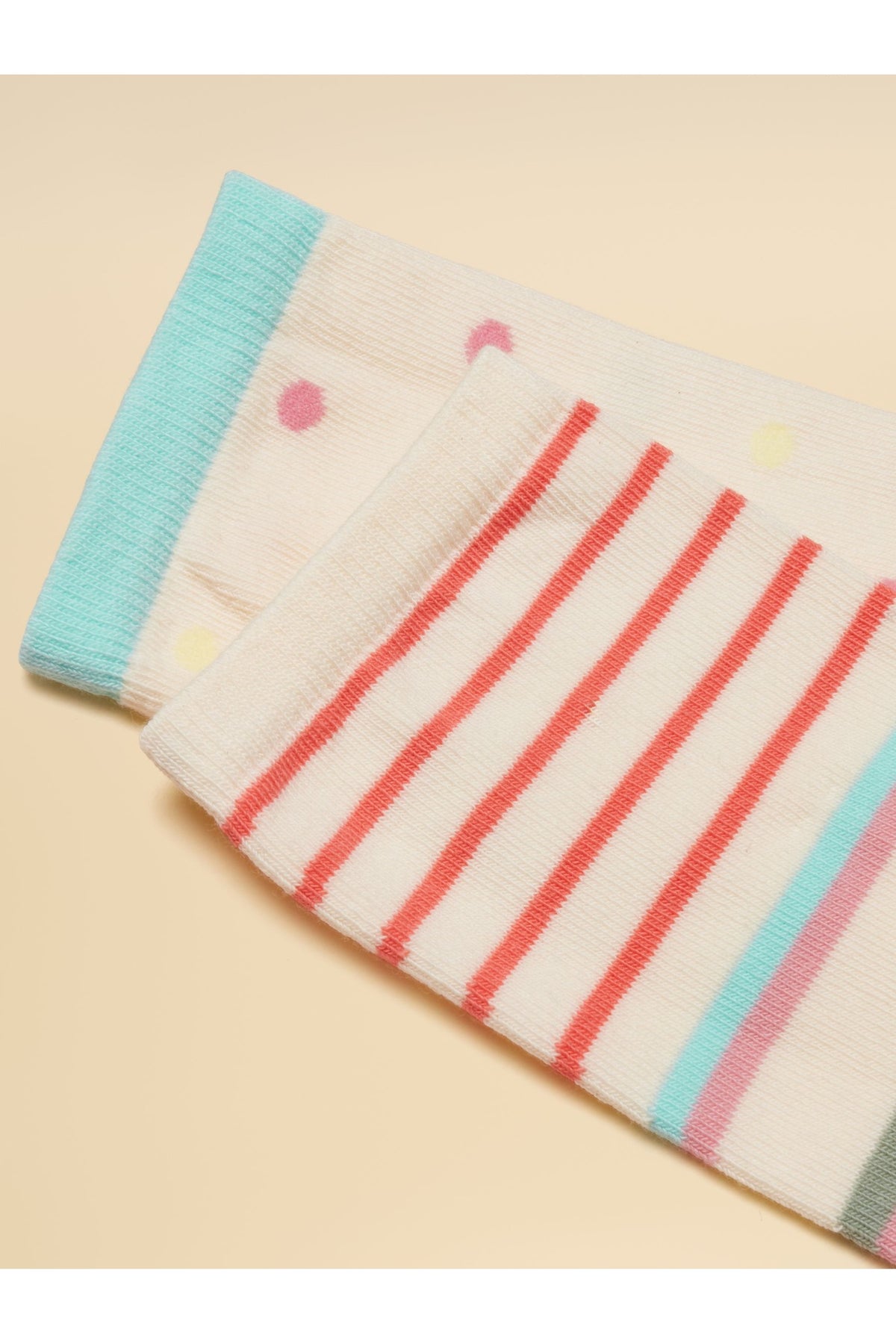 H17732 Everyday 2-Pack Socks – Multi Ecru - view 2, Shop Joules at Dotique