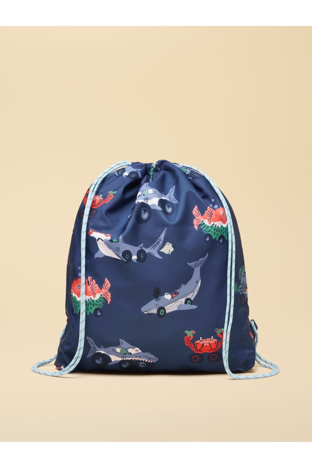 H20653 Adventurer Drawstring Bag Blue Fish - view 2, Shop Joules Kids at Dotique