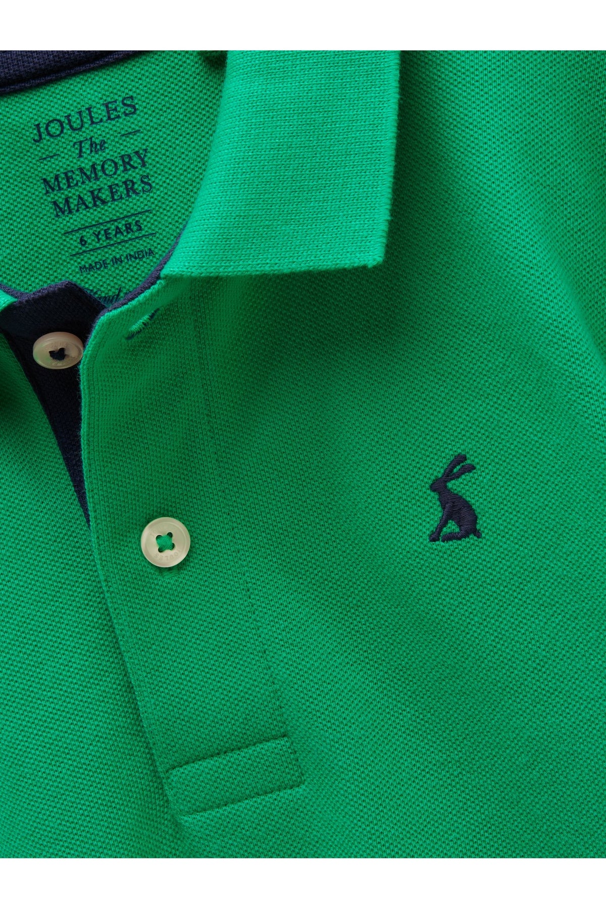 H27333 Woody Piqué Polo Shirt Green - view 3, Shop Joules Kids at Dotique