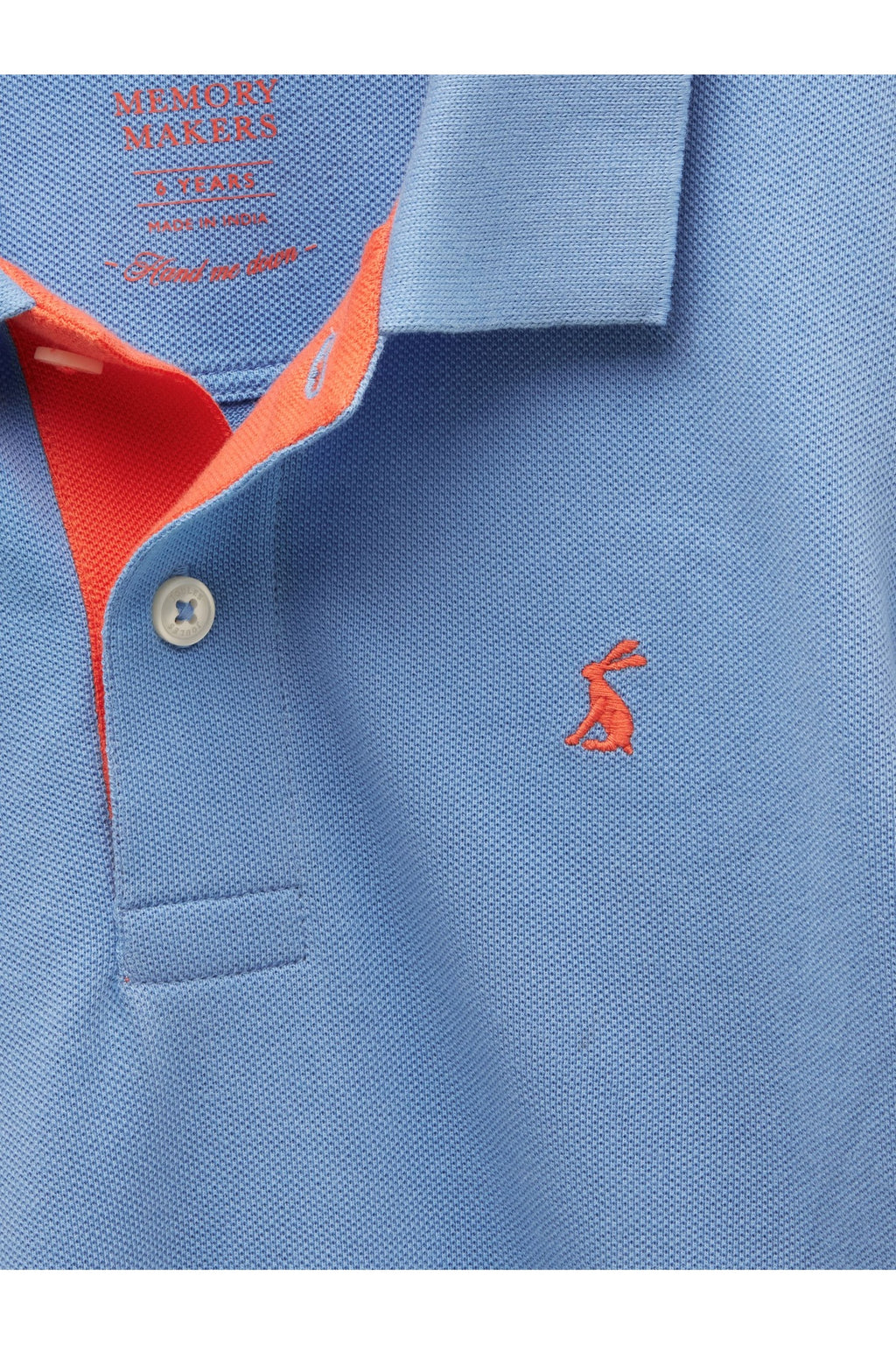 H27334 Woody Piqué Polo Shirt Blue - view 3, Shop Joules Kids at Dotique
