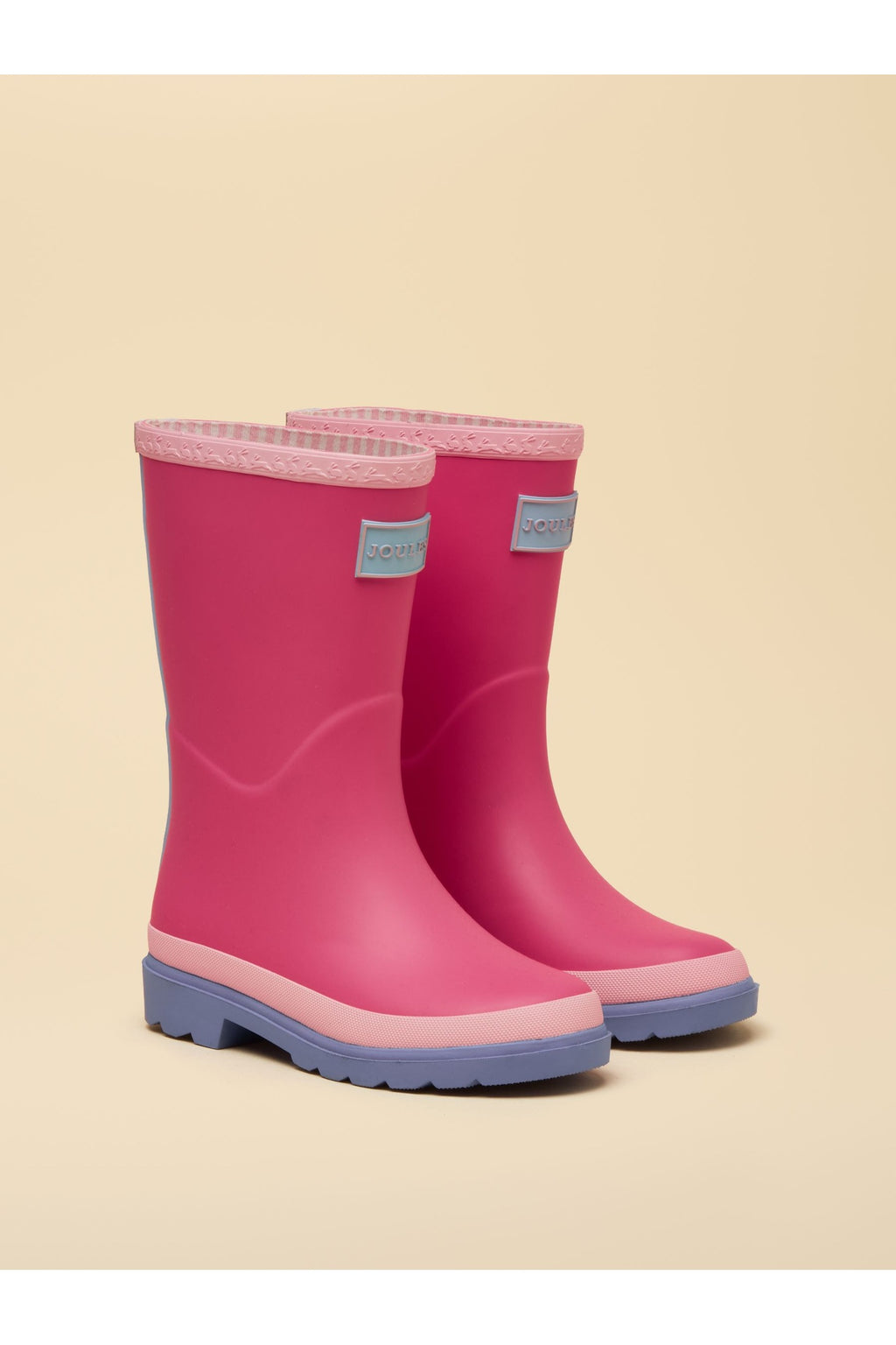 H42463 Colourblock Welly Pink Blue - Shop Joules Kids at Dotique