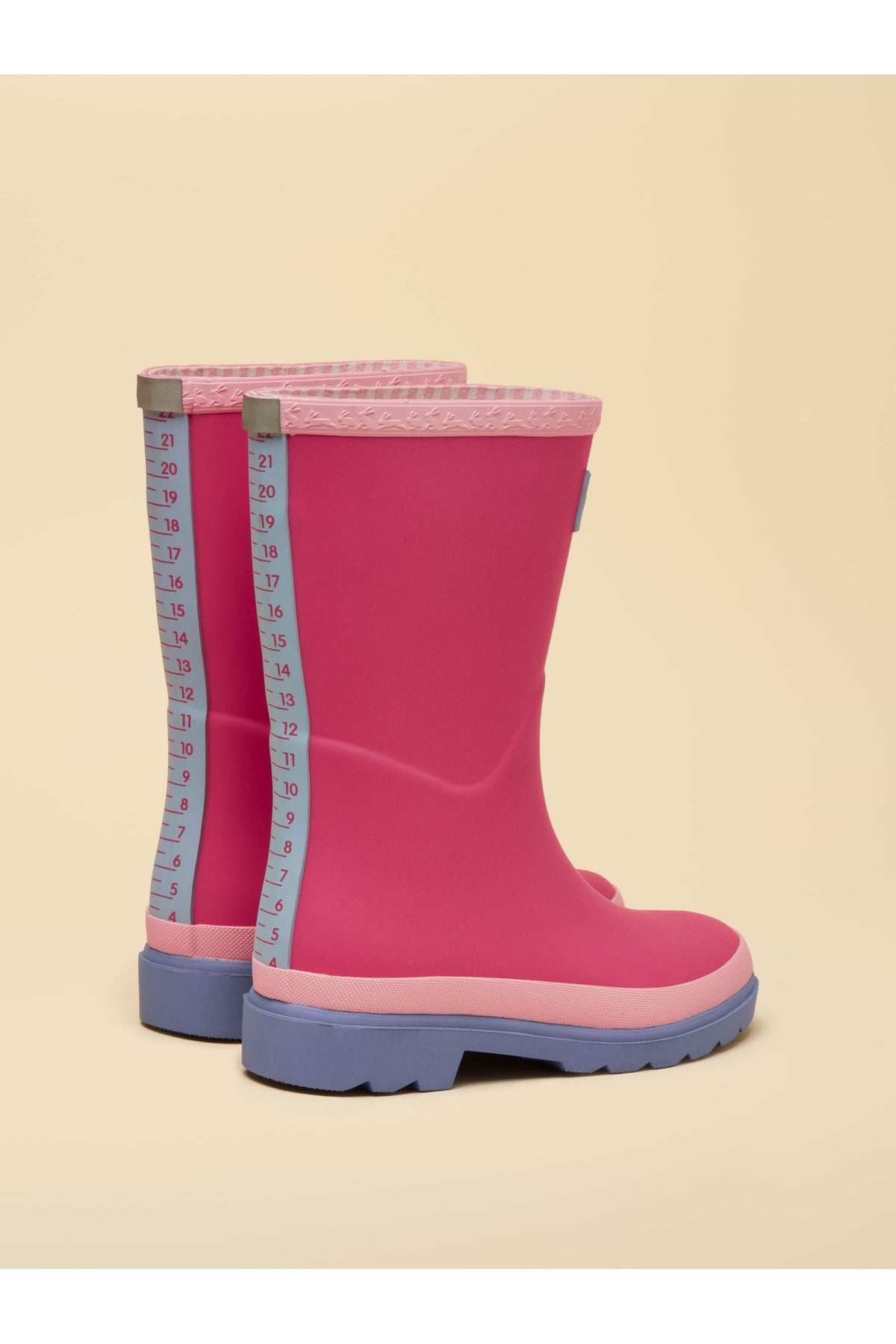 H42463 Colourblock Welly Pink Blue - view 2, Shop Joules Kids at Dotique