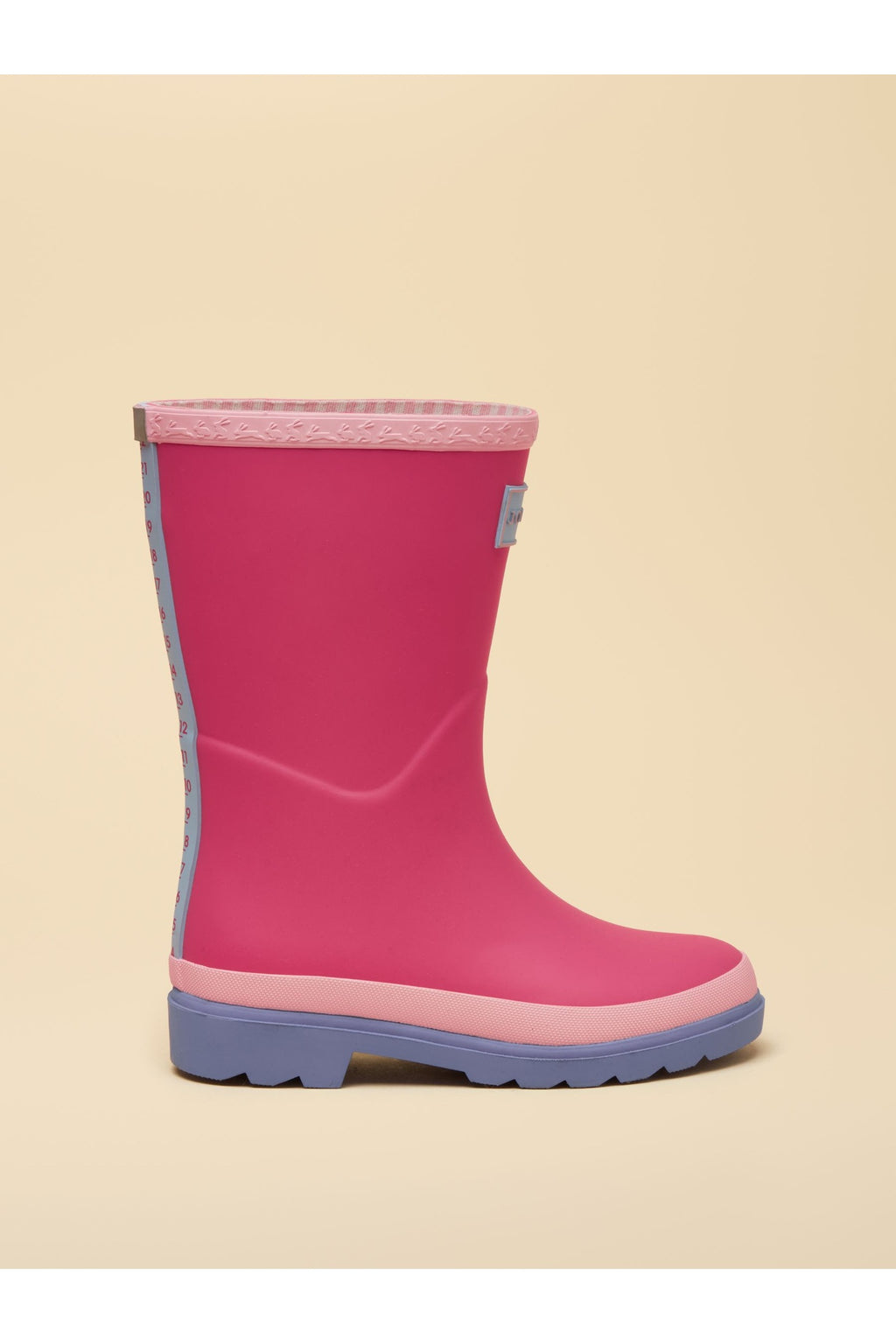 H42463 Colourblock Welly Pink Blue - view 3, Shop Joules Kids at Dotique