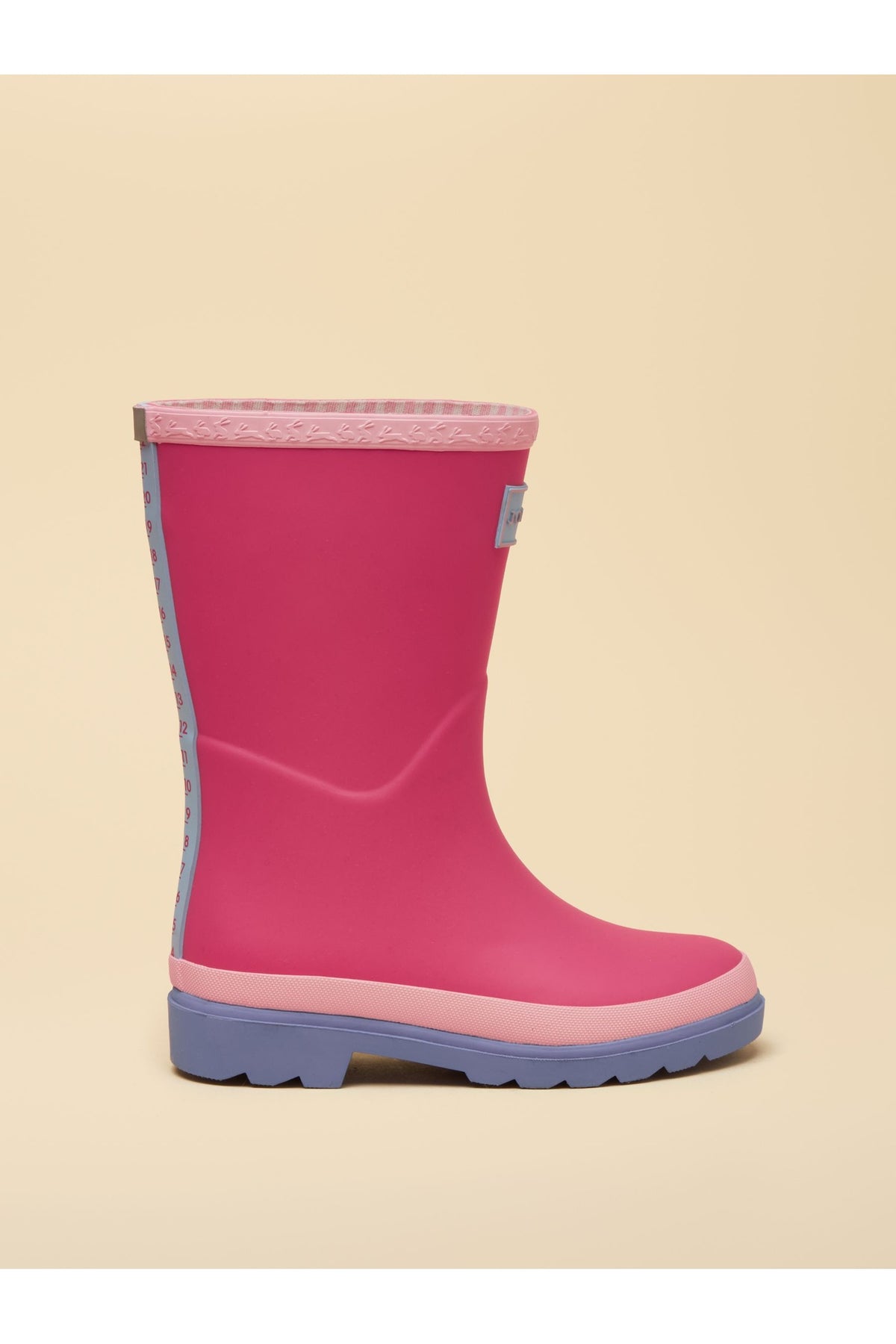H42463 Colourblock Welly Pink Blue - view 3, Shop Joules Kids at Dotique