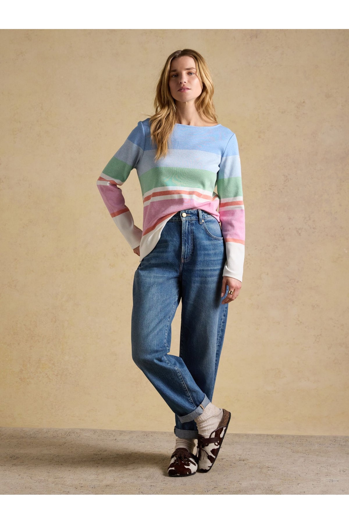 Joules Harbour Breton Top Cream Multi Stripe - Shop Joules at Dotique