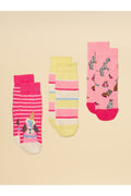 W31257 Neat Feet 3 Pack Socks Pink Dog - Shop Joules Kids at Dotique