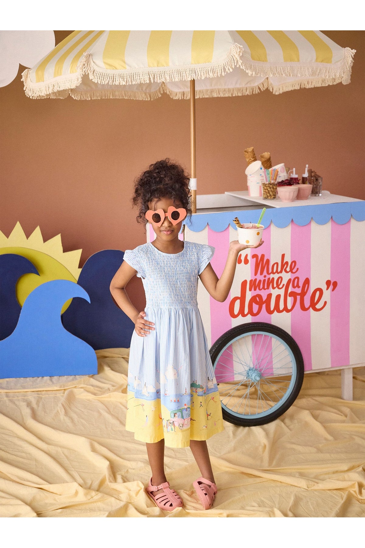 W37931 Jenna Woven Sleeveless Midi Dress Blue - Shop Joules Kids at Dotique