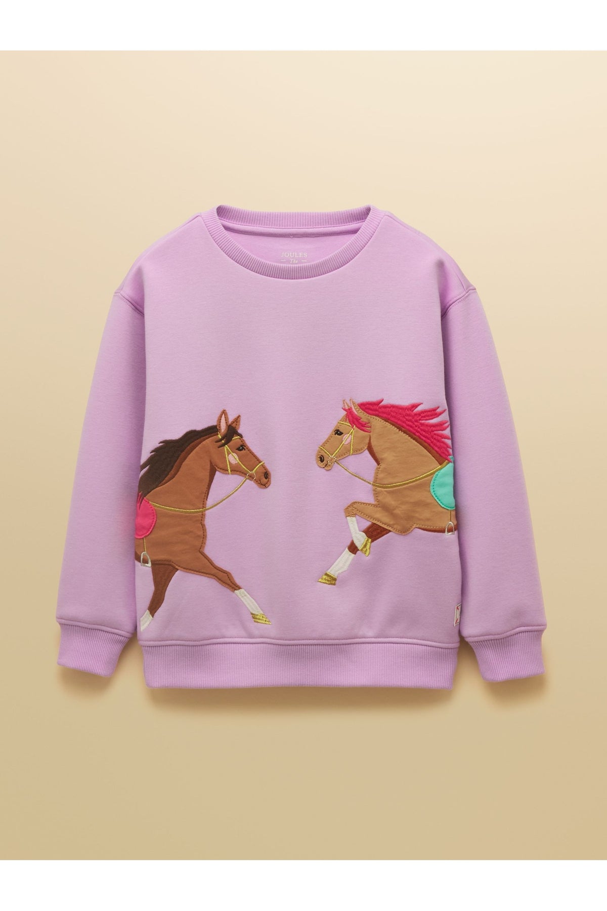 W37938 Mackenzie Embroidered Artwork Sweatshirt Lilac Purple - Shop Joules Kids at Dotique