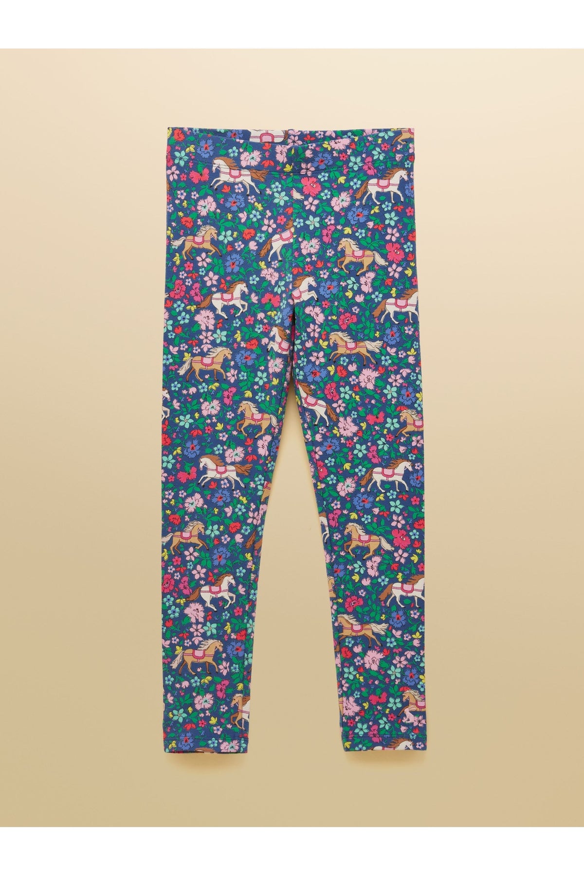 W38000 Deedee Jersey Leggings Navy Ditsy Horse - Shop Joules Kids at Dotique