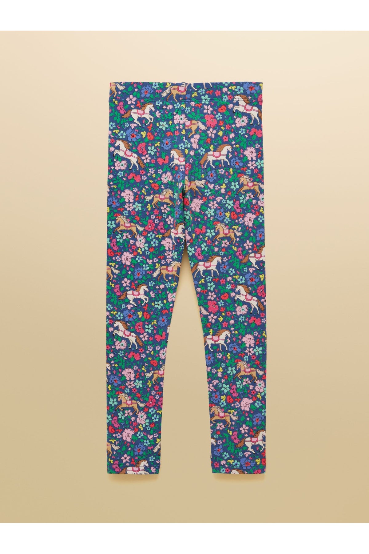 W38000 Deedee Jersey Leggings Navy Ditsy Horse - view 2, Shop Joules Kids at Dotique