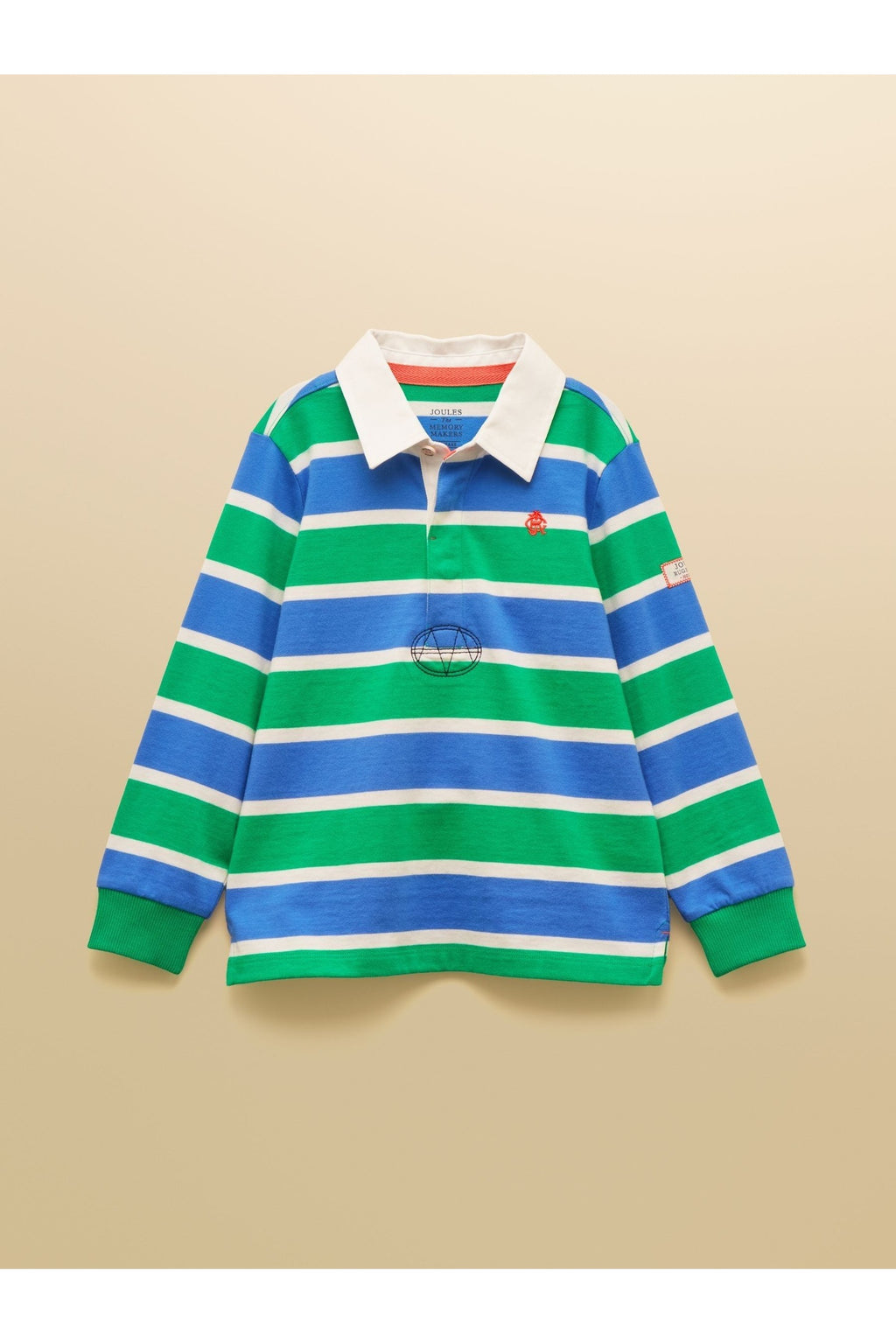 W38109 Rugby Club Long Sleeve Rugby Shirt Green/Blue - Shop Joules Kids at Dotique
