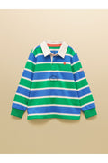 W38109 Rugby Club Long Sleeve Rugby Shirt Green/Blue - Shop Joules Kids at Dotique