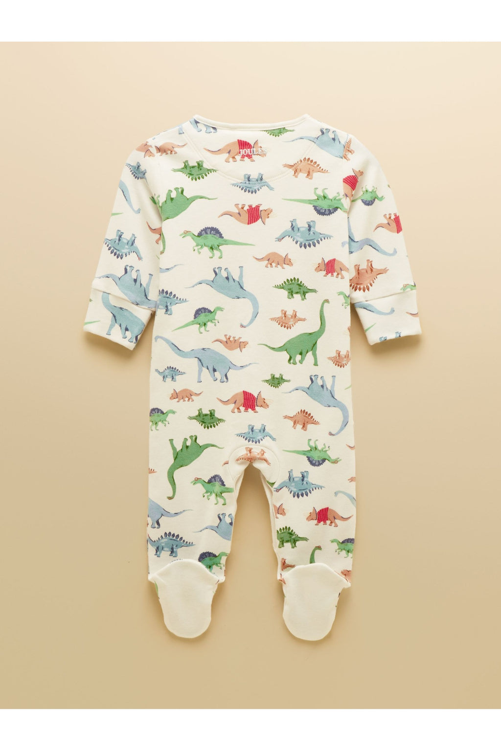 W38114 Razamataz Cotton Babygrow Cream Dino - view 2, Shop Joules Kids at Dotique
