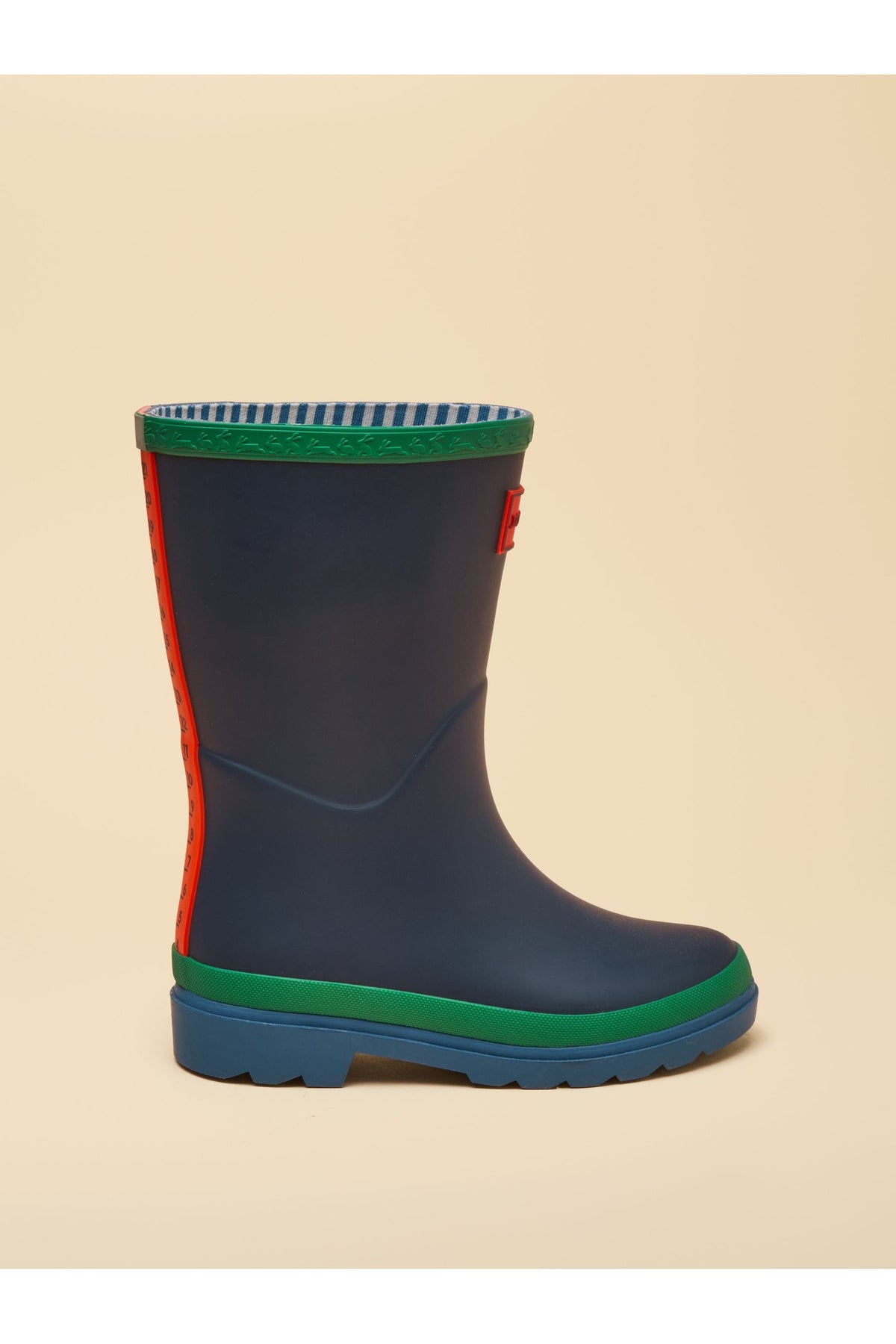 W49215 Junior Colourblock Welly Blue/Green - view 2, Shop Joules Kids at Dotique