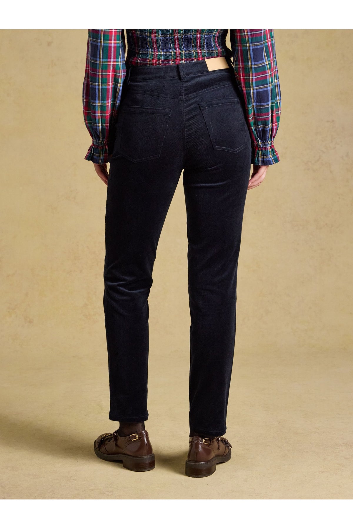 Joules Slim Straight Navy Cord Trousers, second view — shop Joules at Dotique