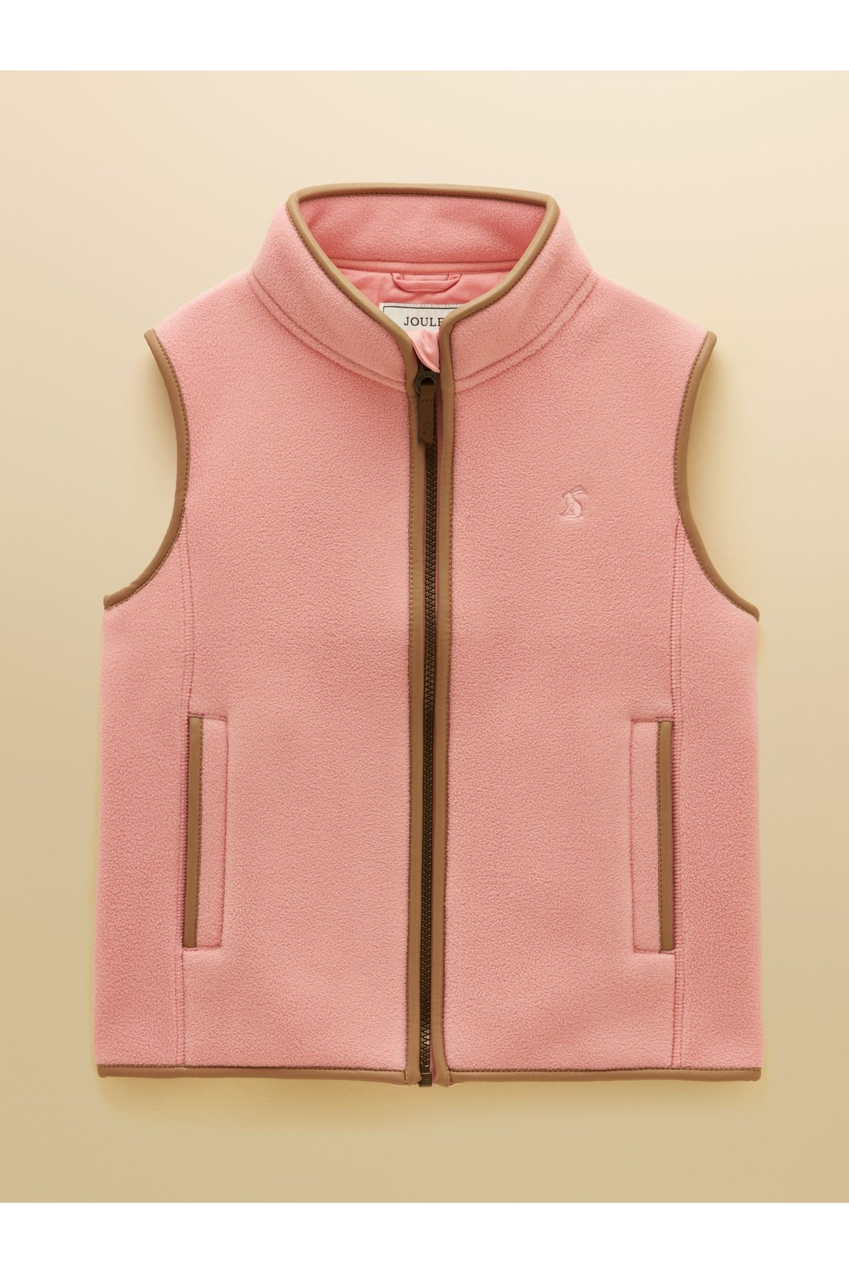 Joules Kids Heritage Fleece Gilet Pink - view 1, Shop Joules Kids at Dotique