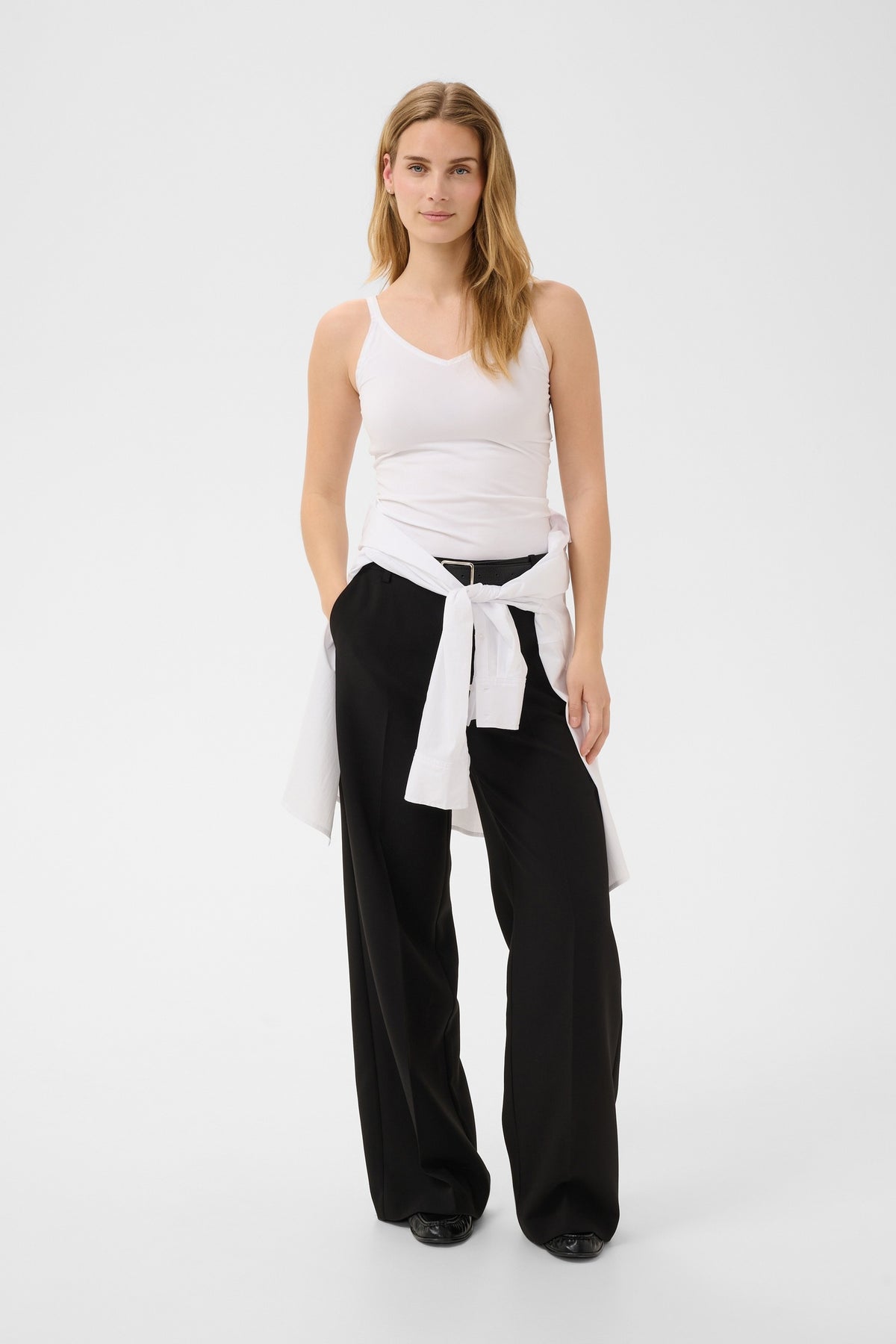 Shop Part Two at Dotique – 30307365 HyddaPW Vest Top Bright White – front view