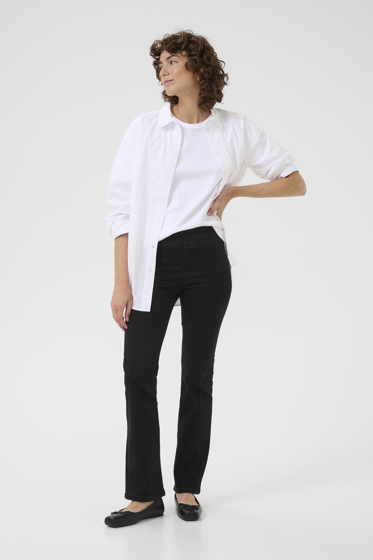 Shop Part Two at Dotique – 30310226 NikelasPW Black Cotton Jean Trousers – front view