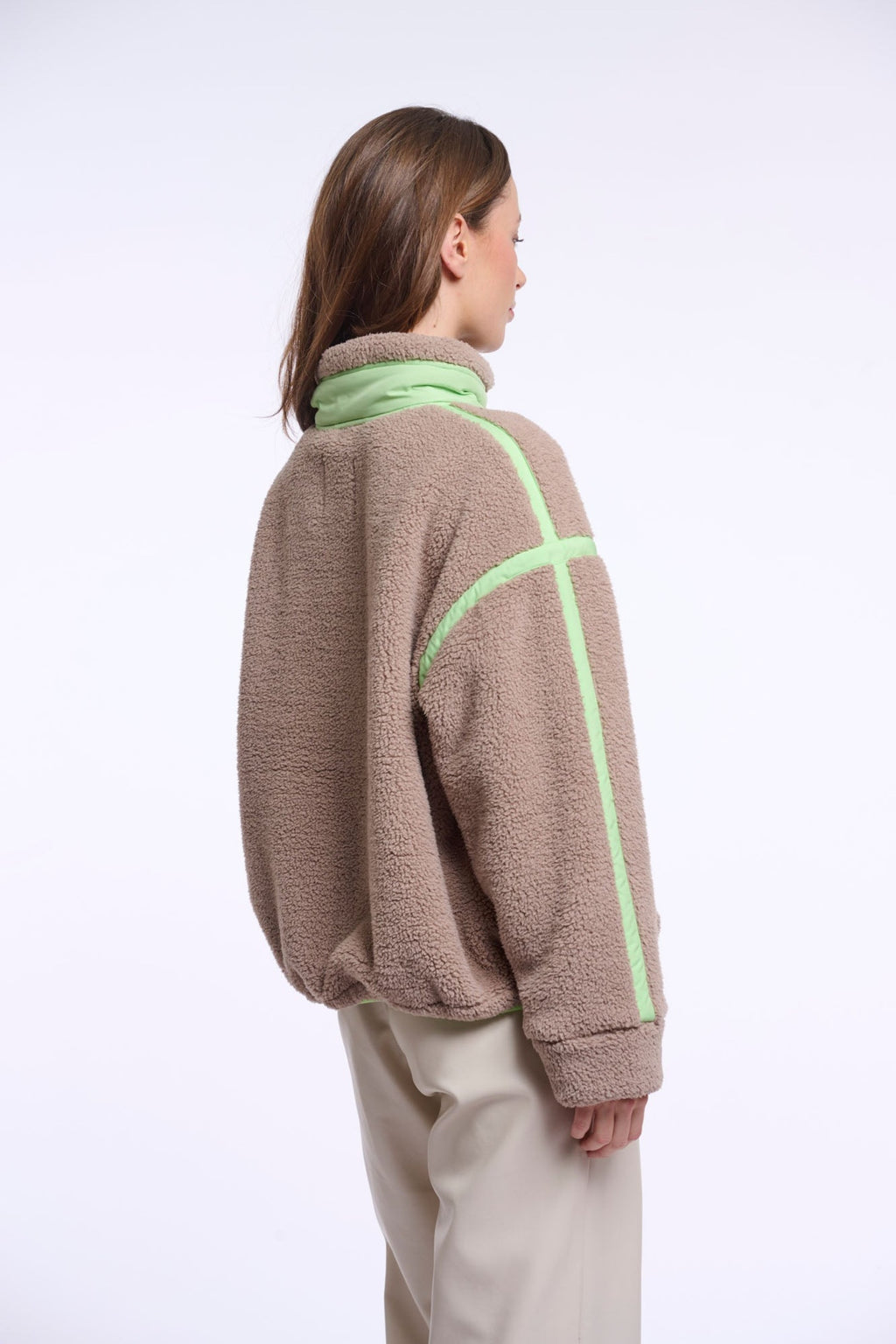 Rino & Pelle Sinai in Light Mocha Fluor Green, additional view. Shop Rino & Pelle at Dotique.