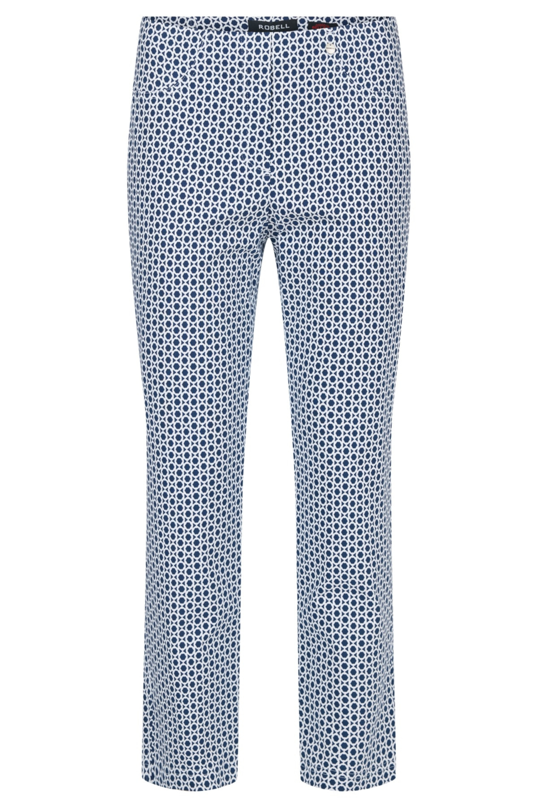 Robell 51560-5645-69 Navy Patterned Bella 09 (68cm) Trousers