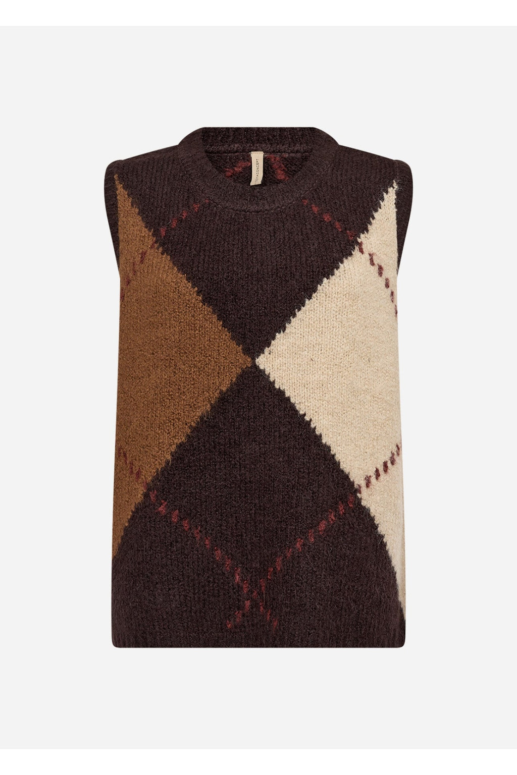 Soya Concept 33864 Hacer Brown Knitted Vest — view 6. Shop Soya Concept at Dotique