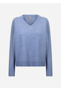 Soya Concept 33868 Orlean V-Neck Jumper Blue — view 1. Shop Soya Concept at Dotique