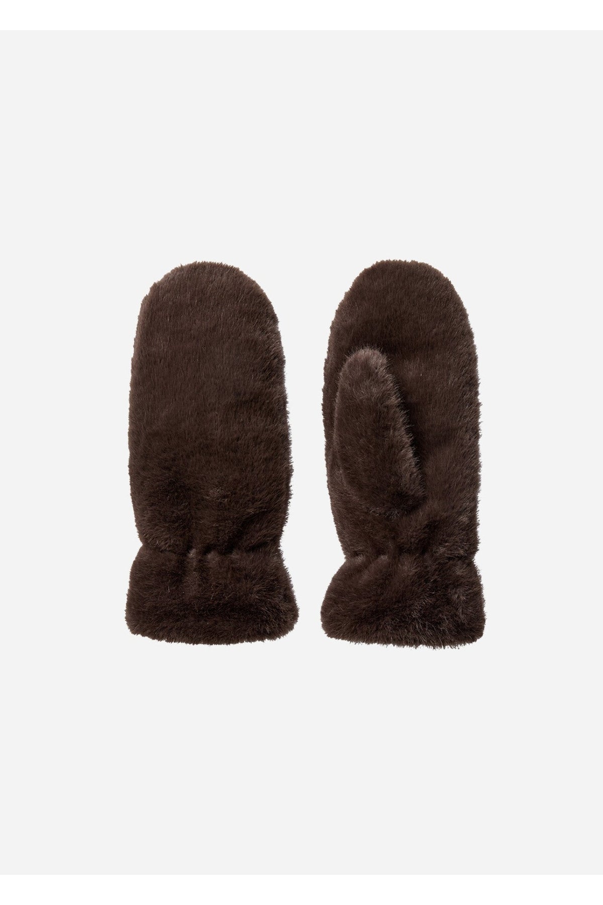 Soya Concept 51442 Vendla Faux Fur Mittens Dark Brown — view 3. Shop Soya Concept at Dotique