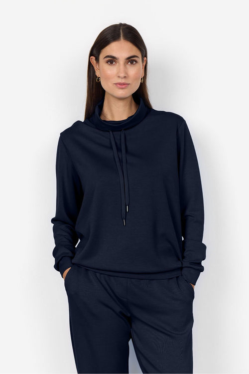Soya Concept Banu 125 Navy Sweatshirt — view 1. Shop Soya Concept at Dotique