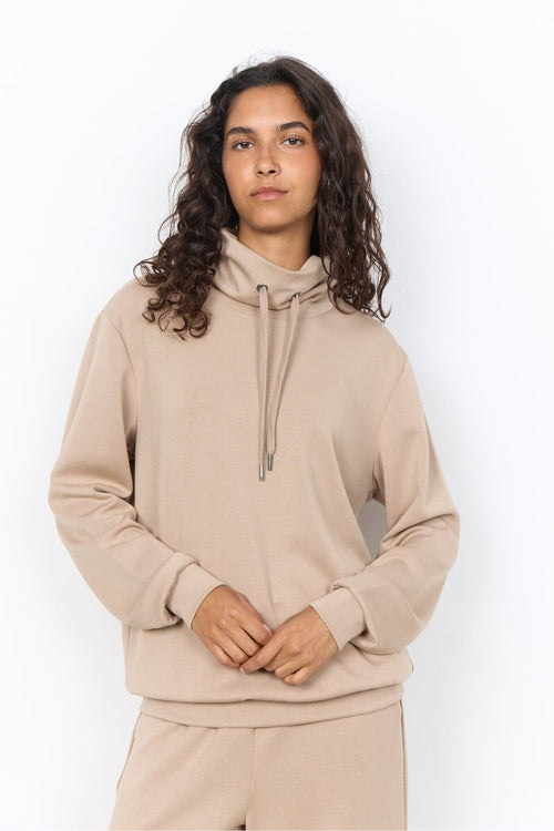 Soya Concept Banu 125 Taupe Sweatshirt — view 1. Shop Soya Concept at Dotique