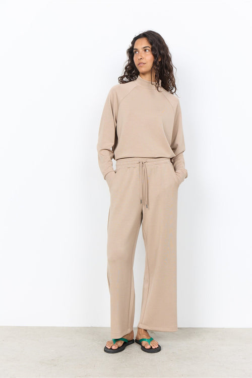 Soya Concept Banu 33 25328-20 Taupe Crop Jersey Trouser — view 1. Shop Soya Concept at Dotique
