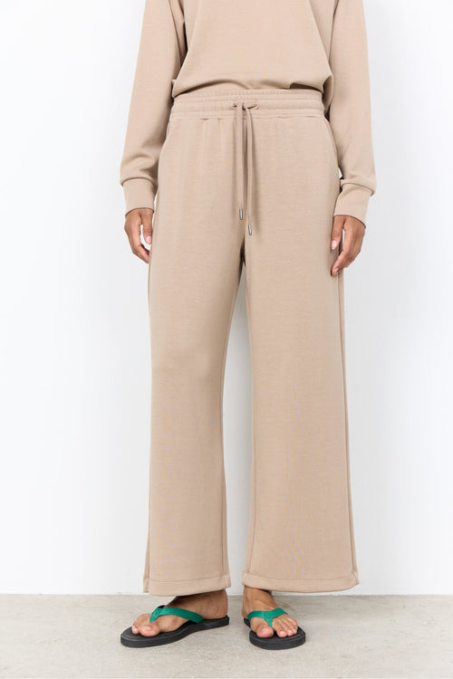 Soya Concept Banu 33 25328-20 Taupe Crop Jersey Trouser — view 2. Shop Soya Concept at Dotique