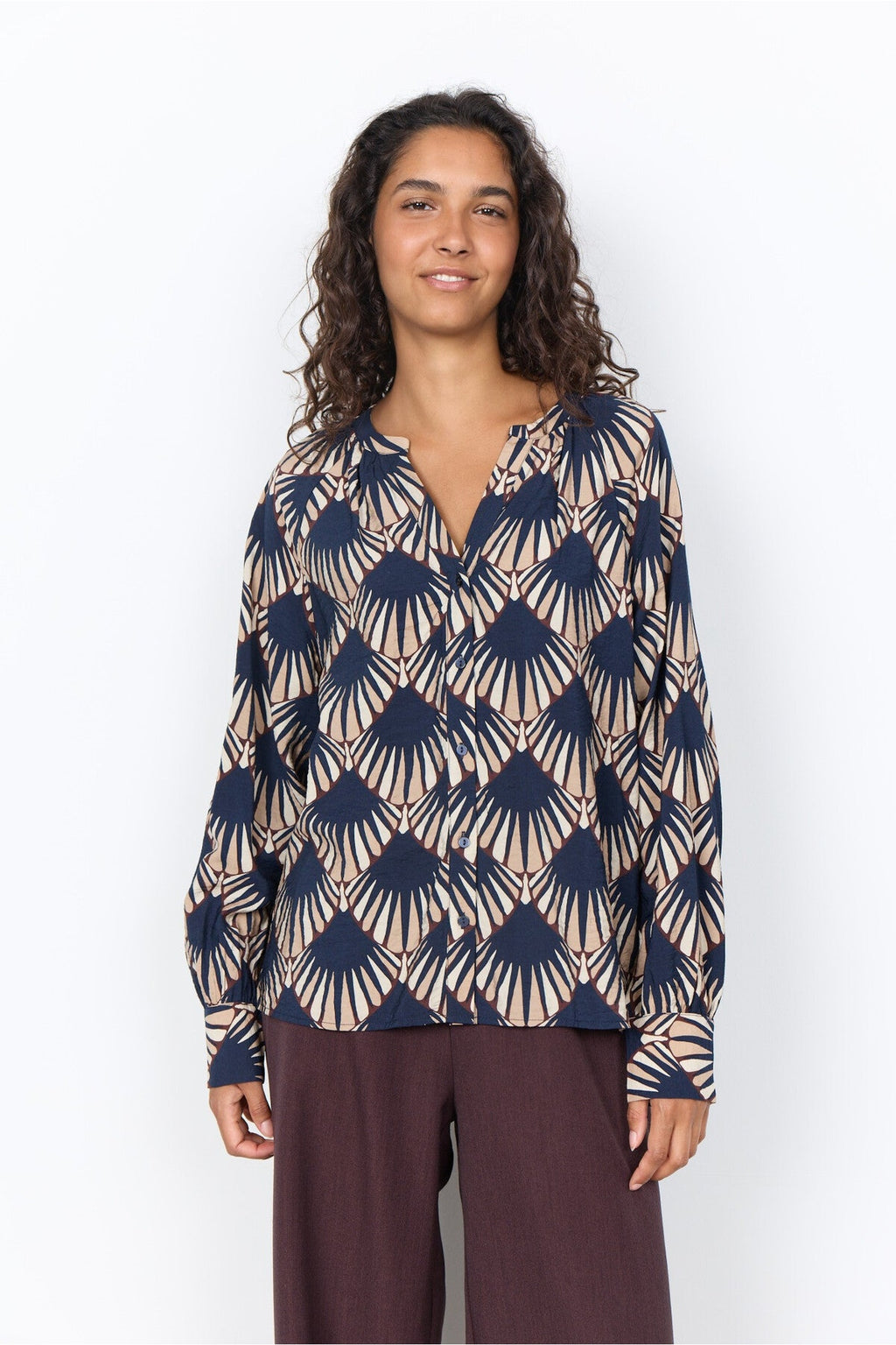 Soya Concept Halin 1 Shirt Navy — view 1. Shop Soya Concept at Dotique