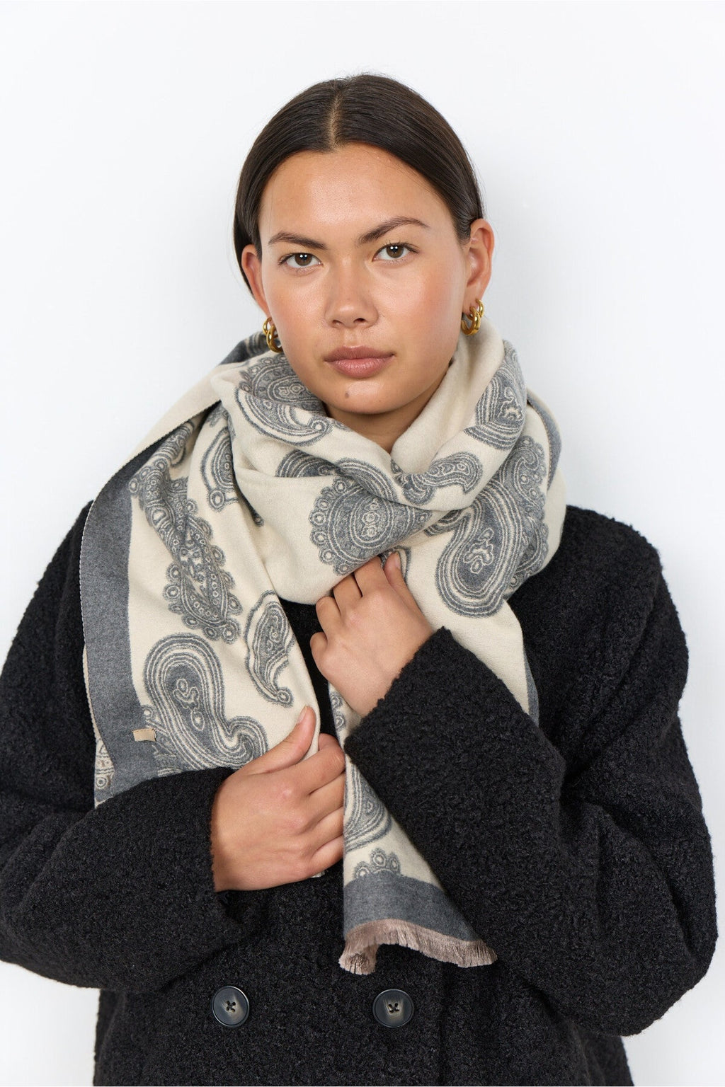 Soya Concept Hanar 1 Scarf Grey — view 1. Shop Soya Concept at Dotique