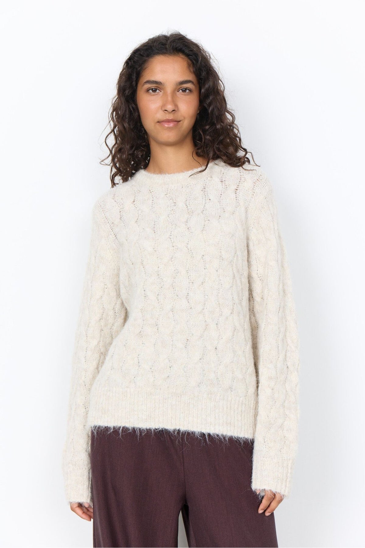 Soya Concept Heida 1 33845 Jumper in Sand — view 1. Shop Soya Concept at Dotique