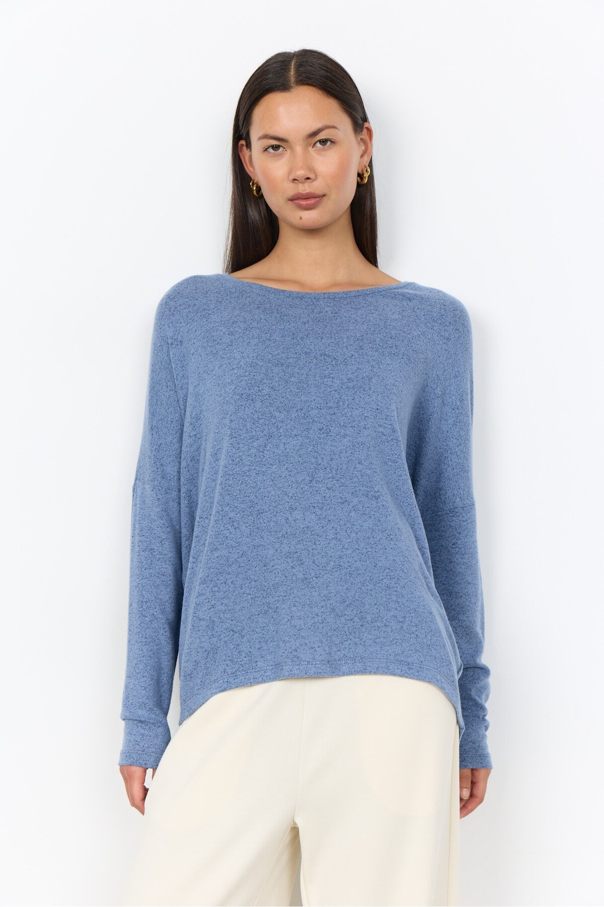 Soya Concept SC-Biara 1 24788 Blue Soft Round Neck Jumper — view 1. Shop Soya Concept at Dotique