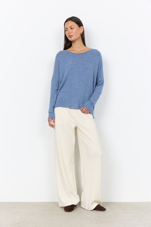 Soya Concept SC-Biara 1 24788 Blue Soft Round Neck Jumper — view 2. Shop Soya Concept at Dotique