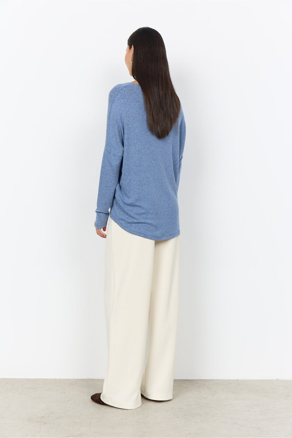 Soya Concept SC-Biara 1 24788 Blue Soft Round Neck Jumper — view 3. Shop Soya Concept at Dotique