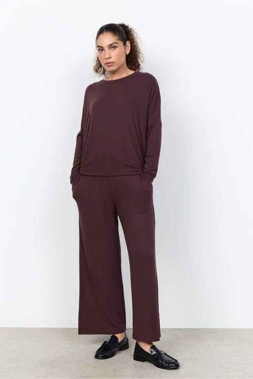 Soya Concept SC-Biara 1 24788 Chocolate Brown Soft Round Neck Jumper — view 2. Shop Soya Concept at Dotique