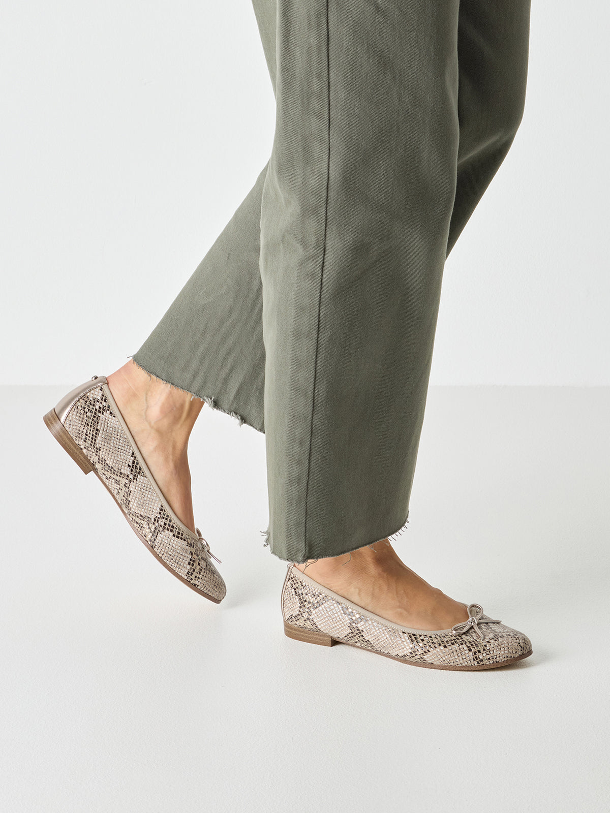 Shop Tamaris at Dotique – 1-22154-46-483 Snake Print Ballerina Shoes, view 2