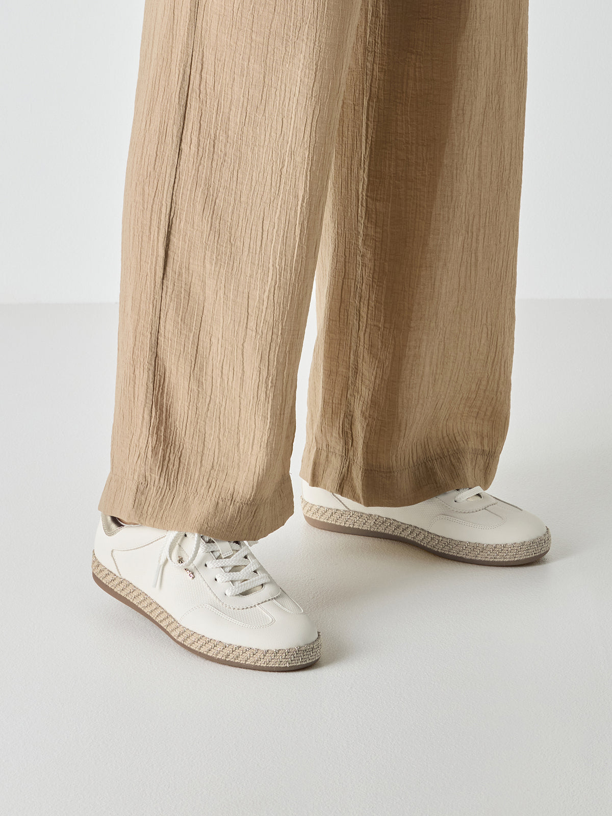 Shop Tamaris at Dotique – 1-23641-46-190 White and Gold Trainers, view 2