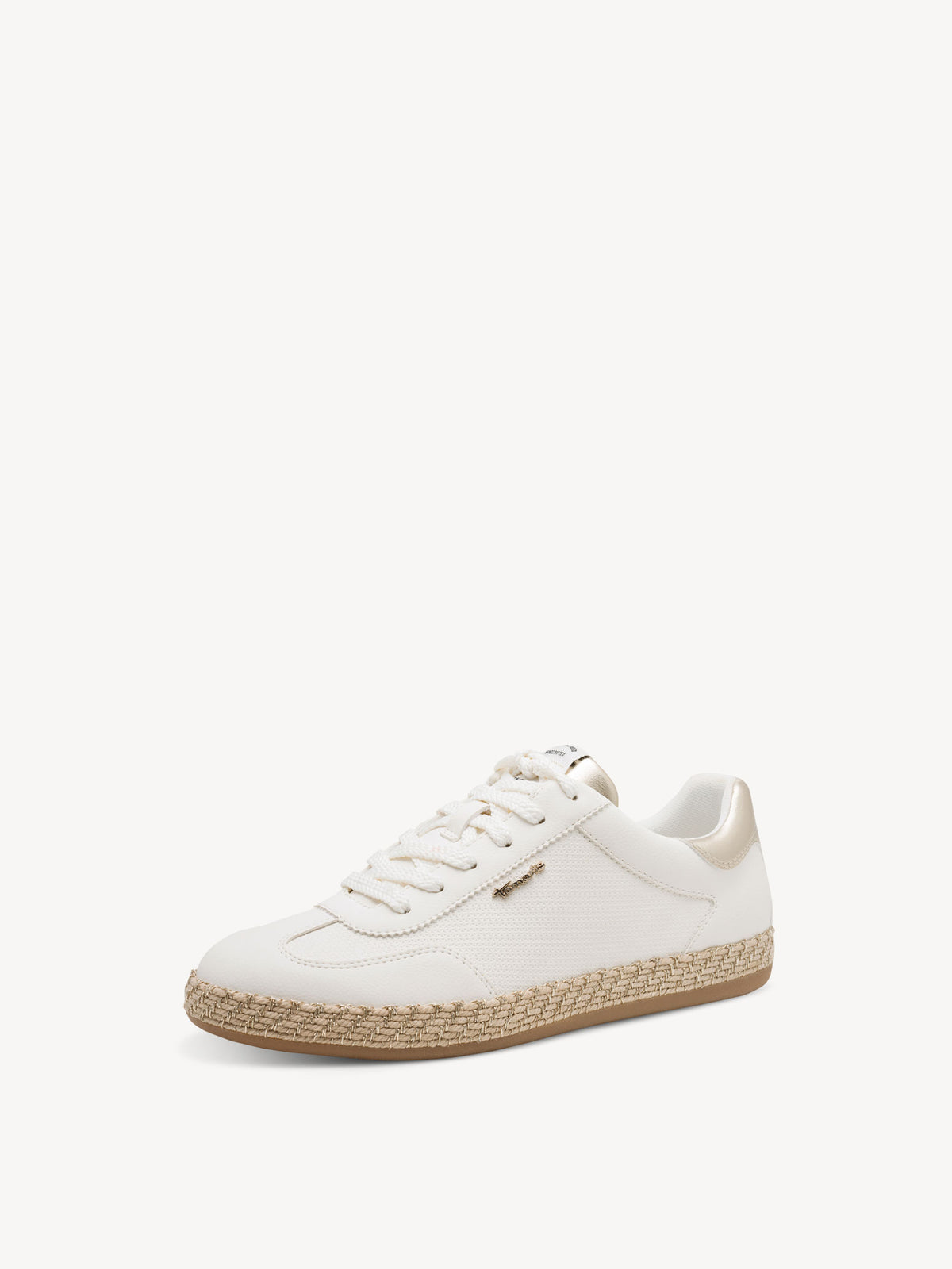 Shop Tamaris at Dotique – 1-23641-46-190 White and Gold Trainers, view 4