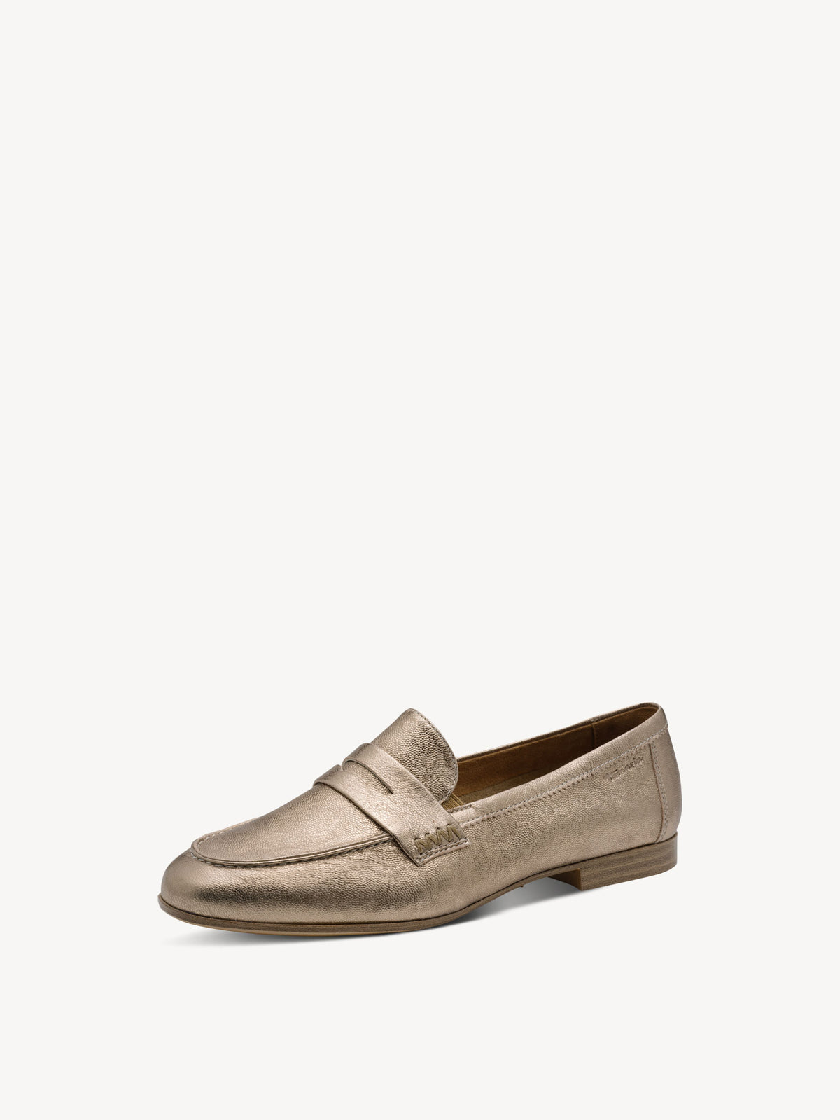 Shop Tamaris at Dotique – 1-24233-46-933 Light Gold Leather Loafers, view 4