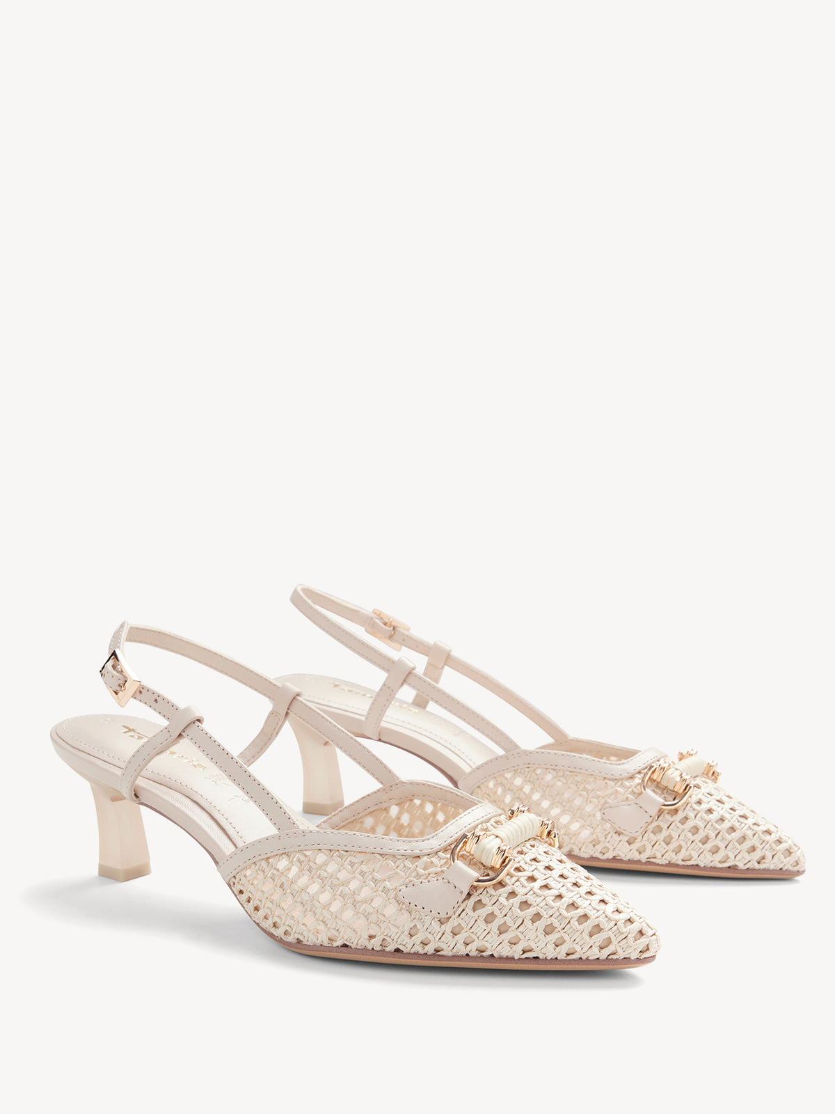 Shop Tamaris at Dotique – ivory slingback shoes 1-29634-44-418, view 3