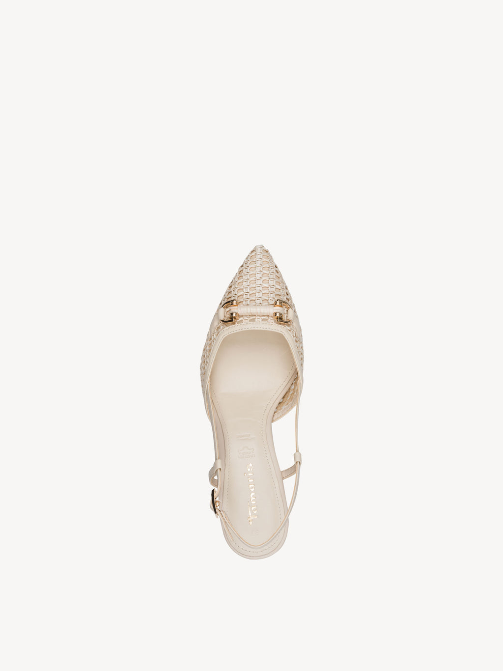 Shop Tamaris at Dotique – ivory slingback shoes 1-29634-44-418, view 5