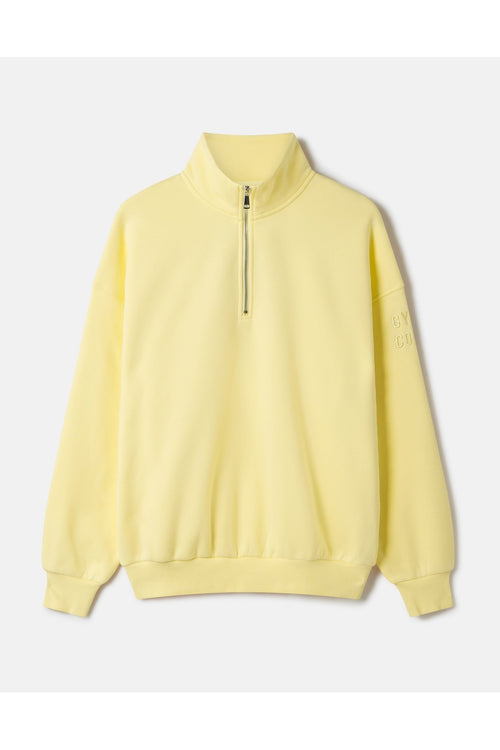 Gym+Coffee Sierra Half Zip Sweatshirt Pale Vanilla. View 2. Shop Gym+Coffee at Dotique.