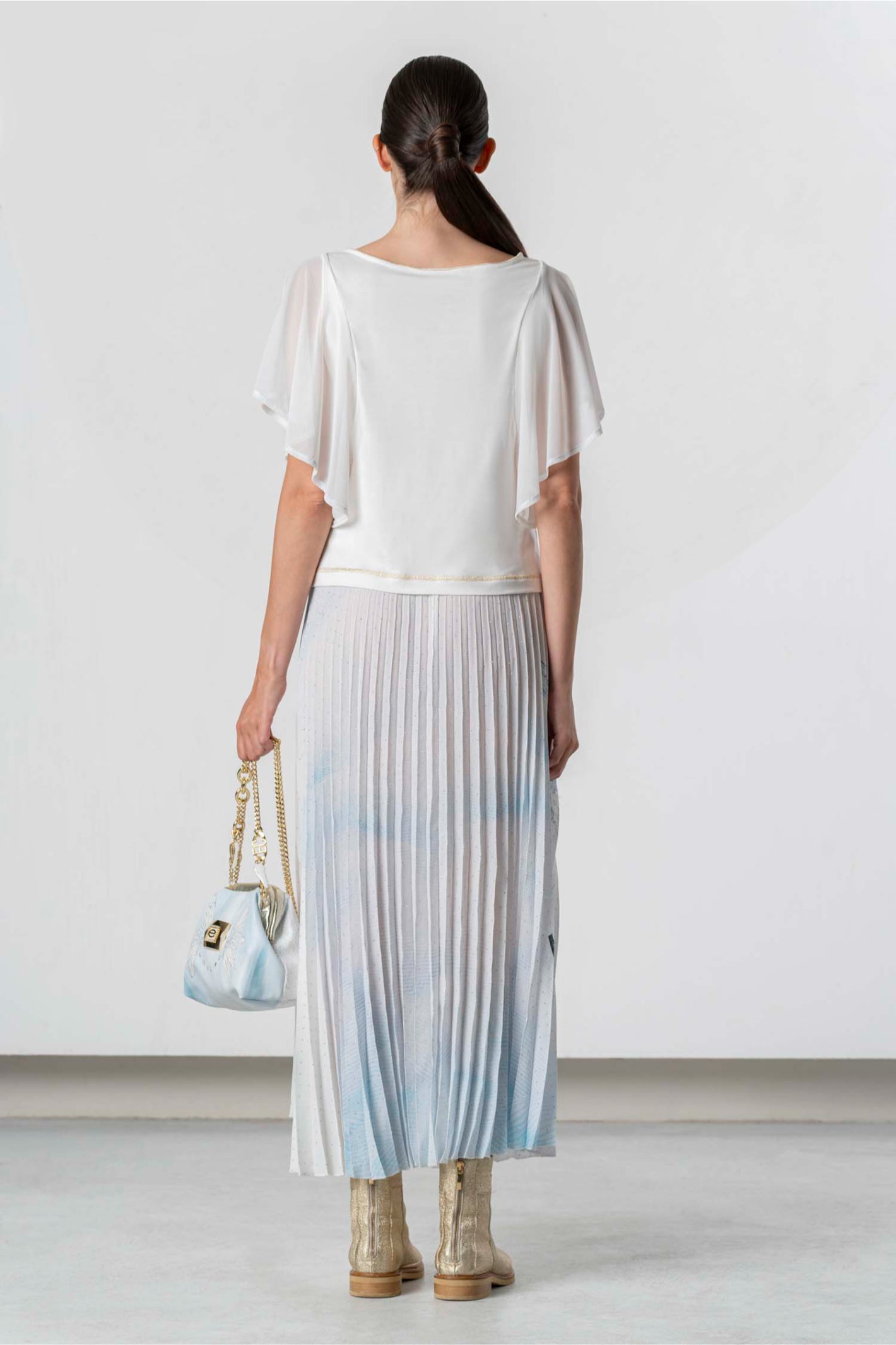 Elisa Cavaletti Incontro Off-White Graphic T-Shirt EJP265002802 03149 back view in gallery 1 shop Elisa Cavaletti at Dotique