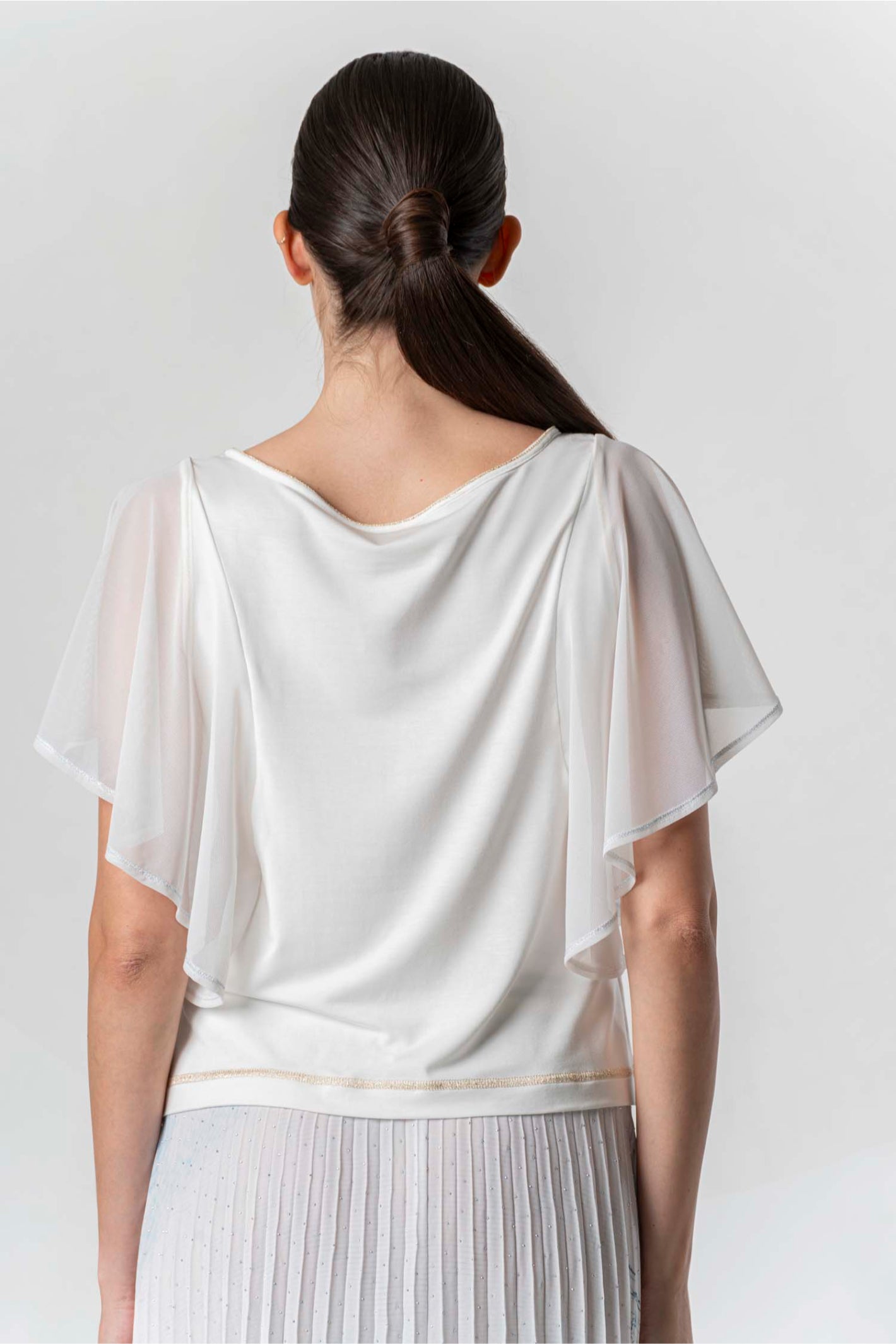 Elisa Cavaletti Incontro Off-White Graphic T-Shirt EJP265002802 03149 back view in gallery position 1 shop Elisa Cavaletti at Dotique