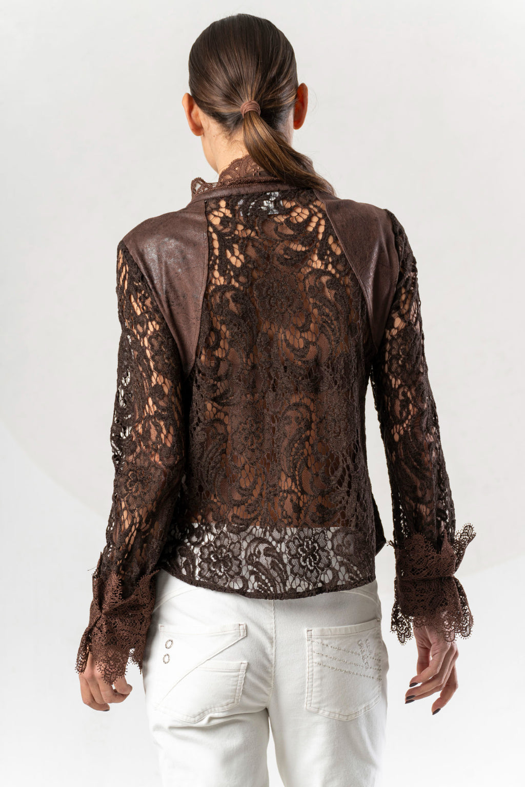 Discover the Elisa Cavaletti ELW261022604 Brown Blouse at Dotique. A premium Italian designer blouse with beautiful detailing in rich chocolate brown.