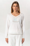 Shop the Elisa Cavaletti ELW265011820 Off White Top at Dotique. A premium cotton-rich designer layering top with stretch from the AW26 collection.